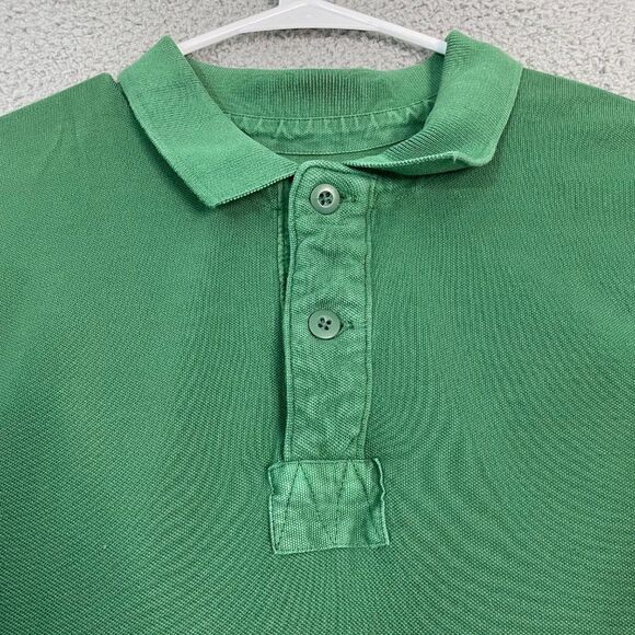 Eddie Bauer Shirt Mens XL Green Heavyweight Rugby Short Sleeve Casual Polo - Picture 3 of 9